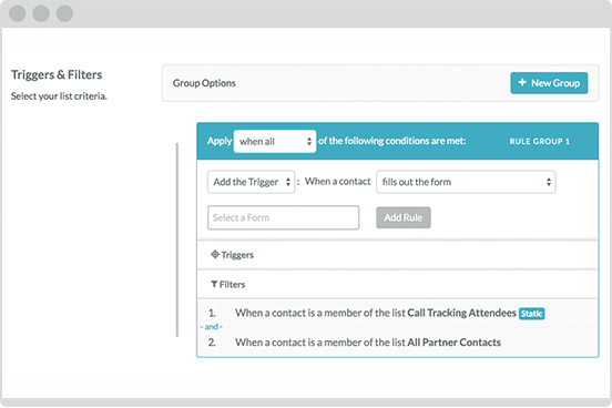 Triggers and Filters Marketing Automation
