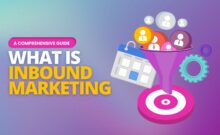 A vibrant and engaging visual explaining the essentials of inbound marketing, featuring a funnel filled with symbols representing communication, content, and strategic planning.