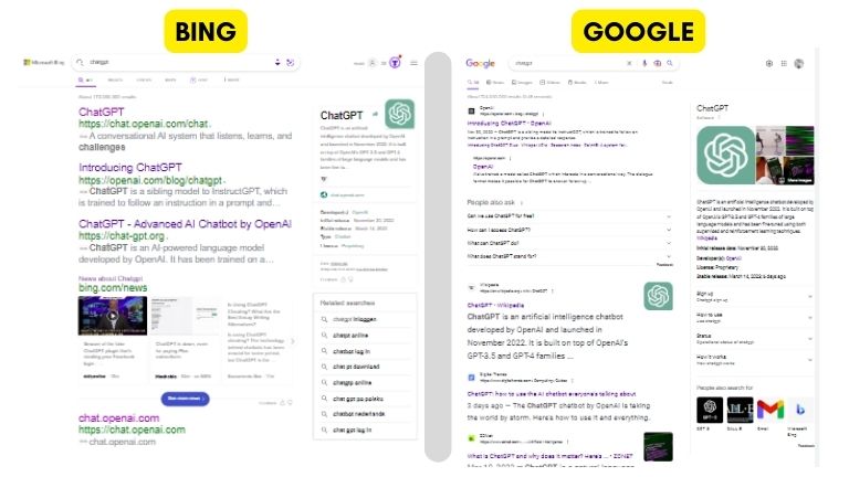 Bing vs Google (User Interface)