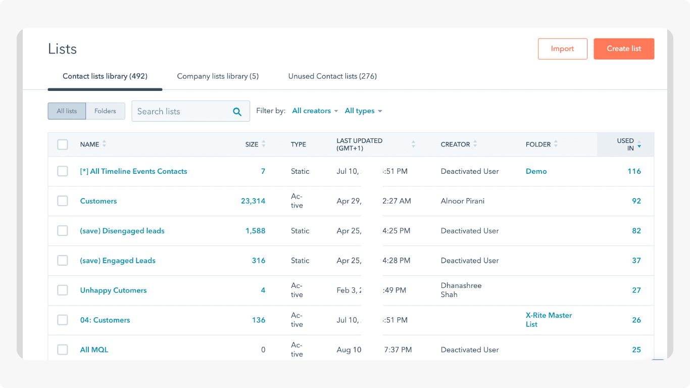 Segmentation on Hubspot