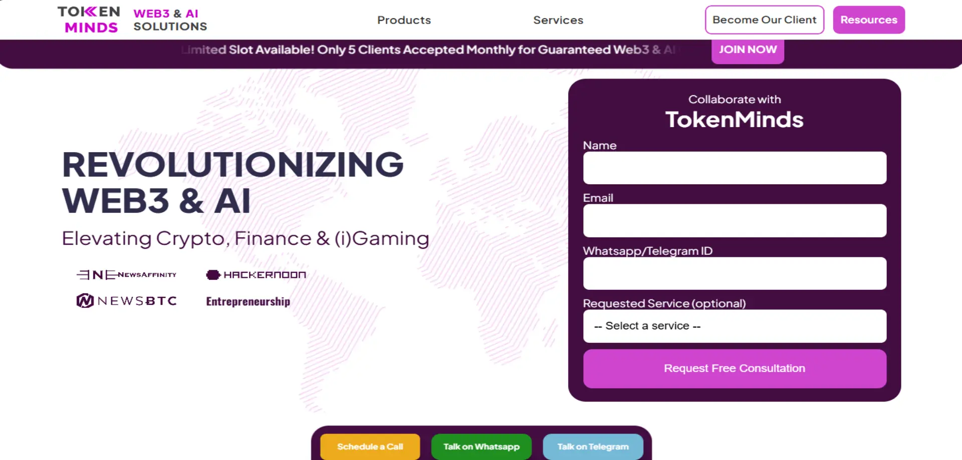 TokenMinds TokenMinds homepage