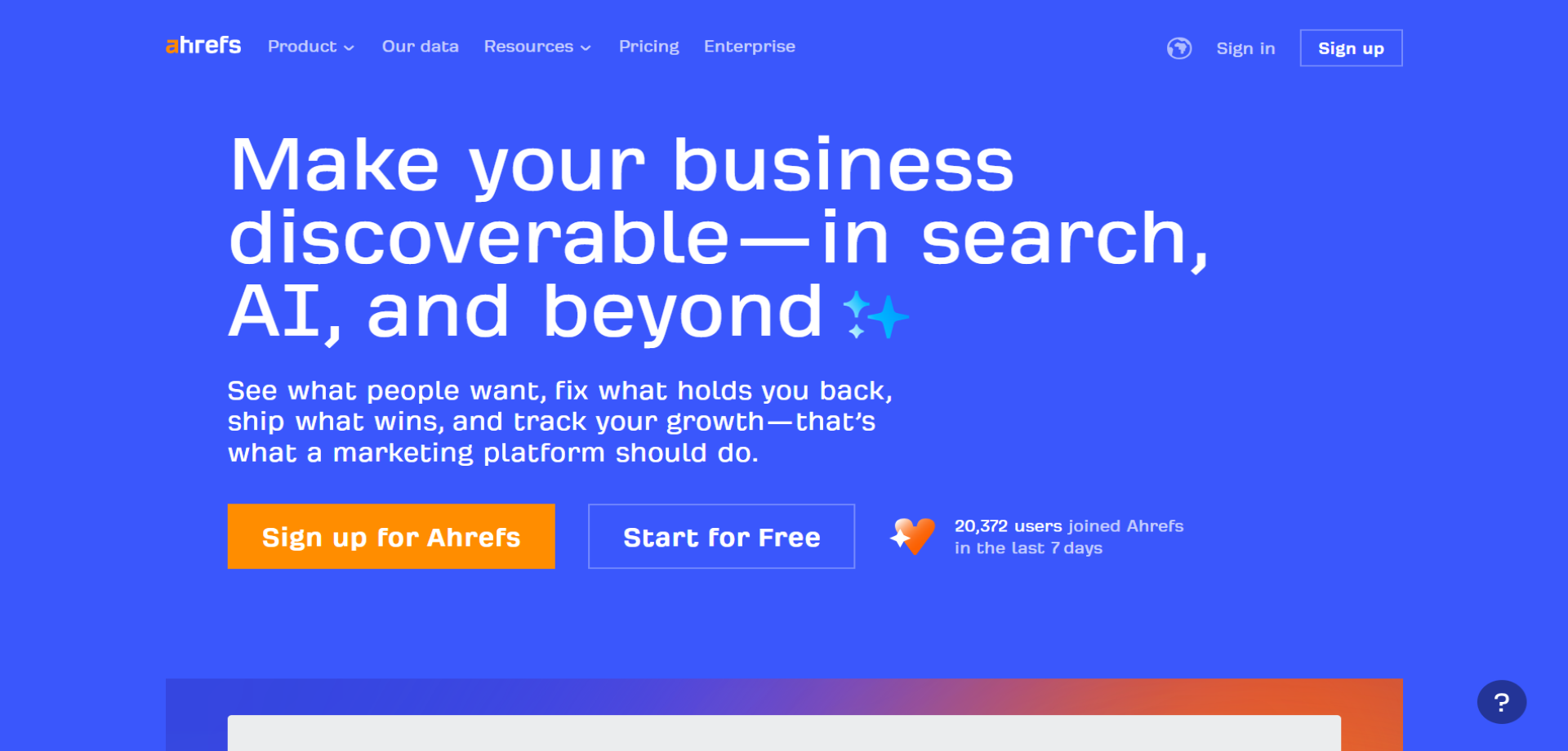 Ahrefs (1) Ahrefs homepage