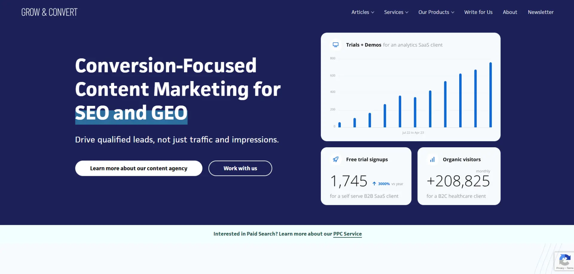 Grow and Convert Grow and Convert homepage