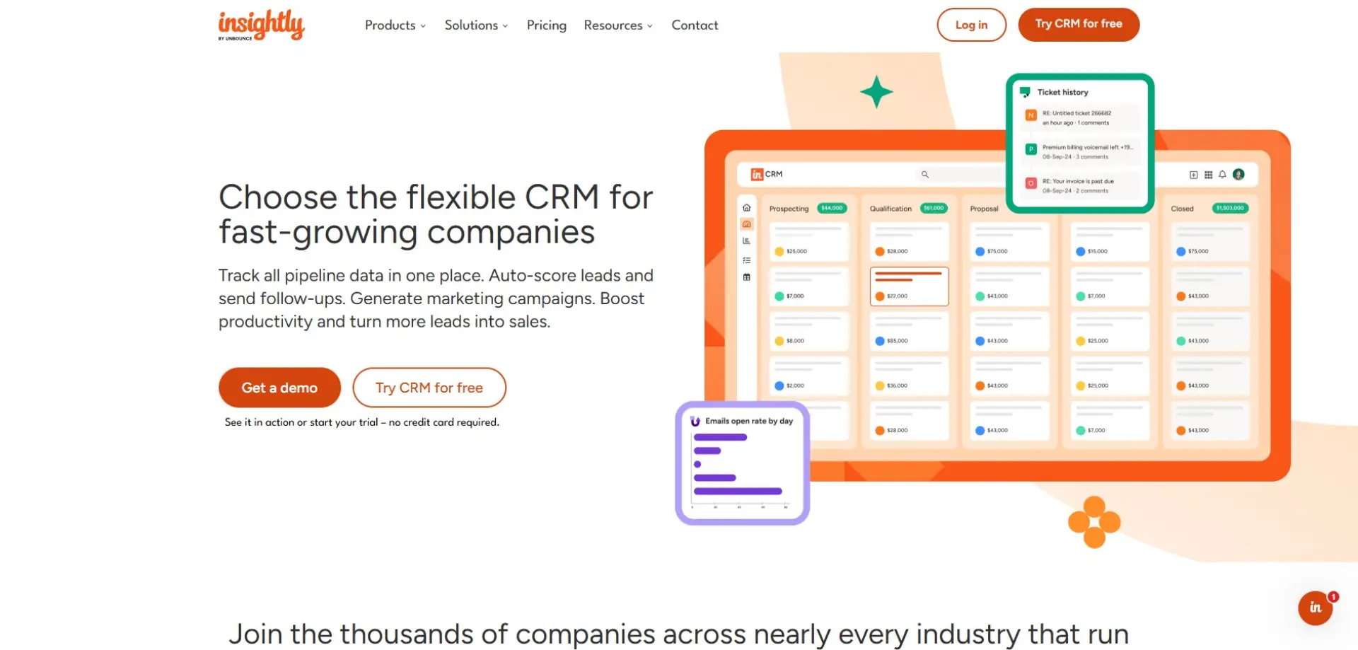 Insightly Insightly homepage