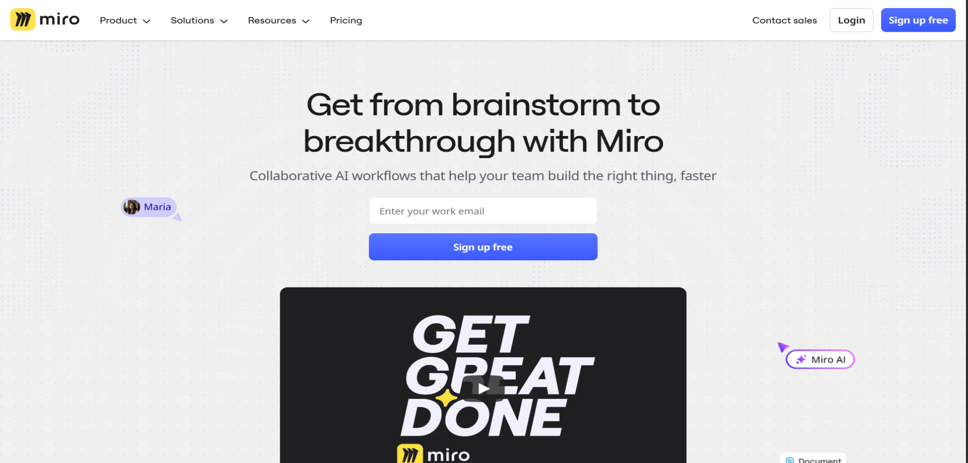 Miro Miro homepage