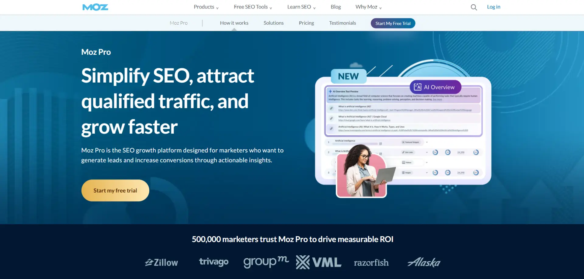 Moz Pro Moz Pro homepage