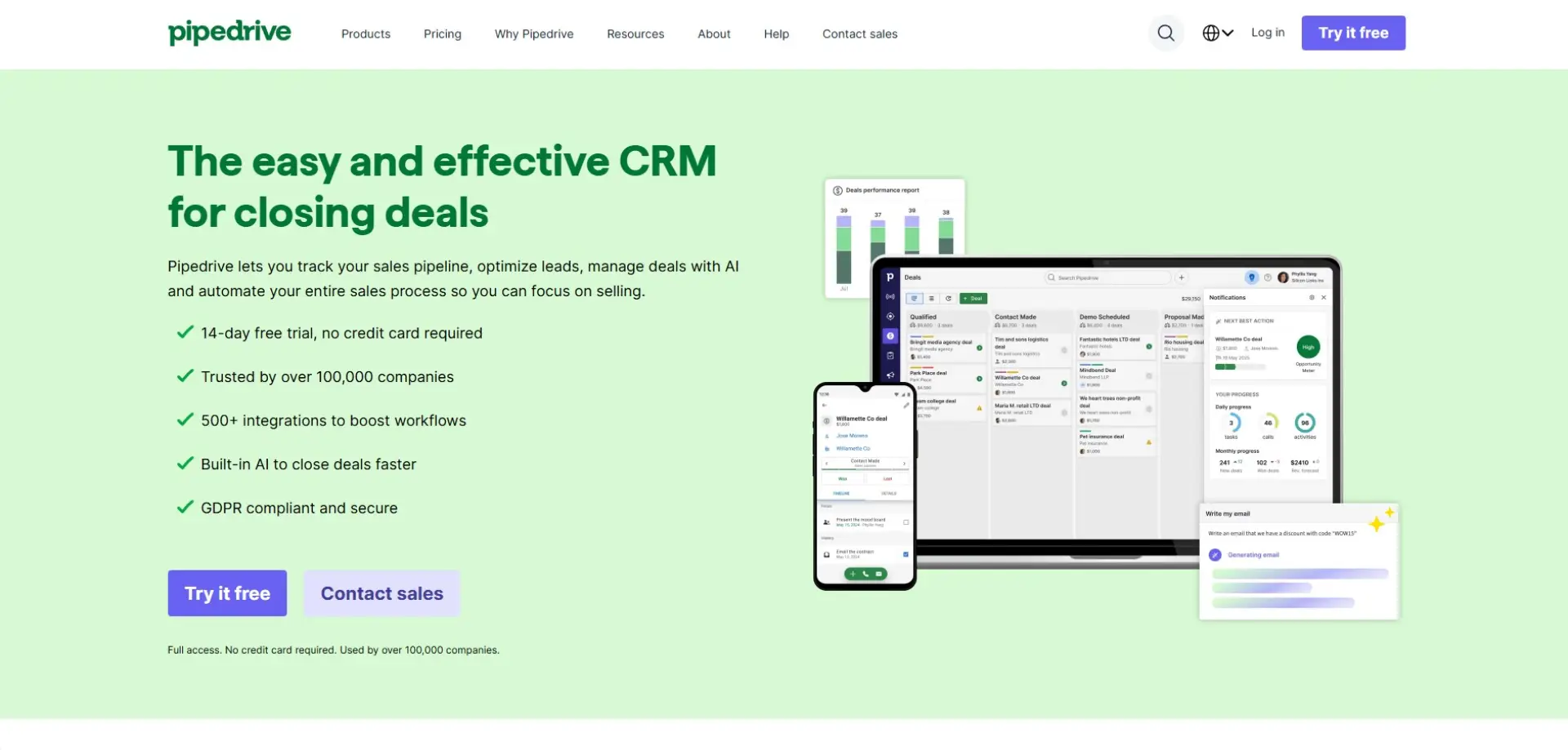 Pipedrive Pipedrive homepage