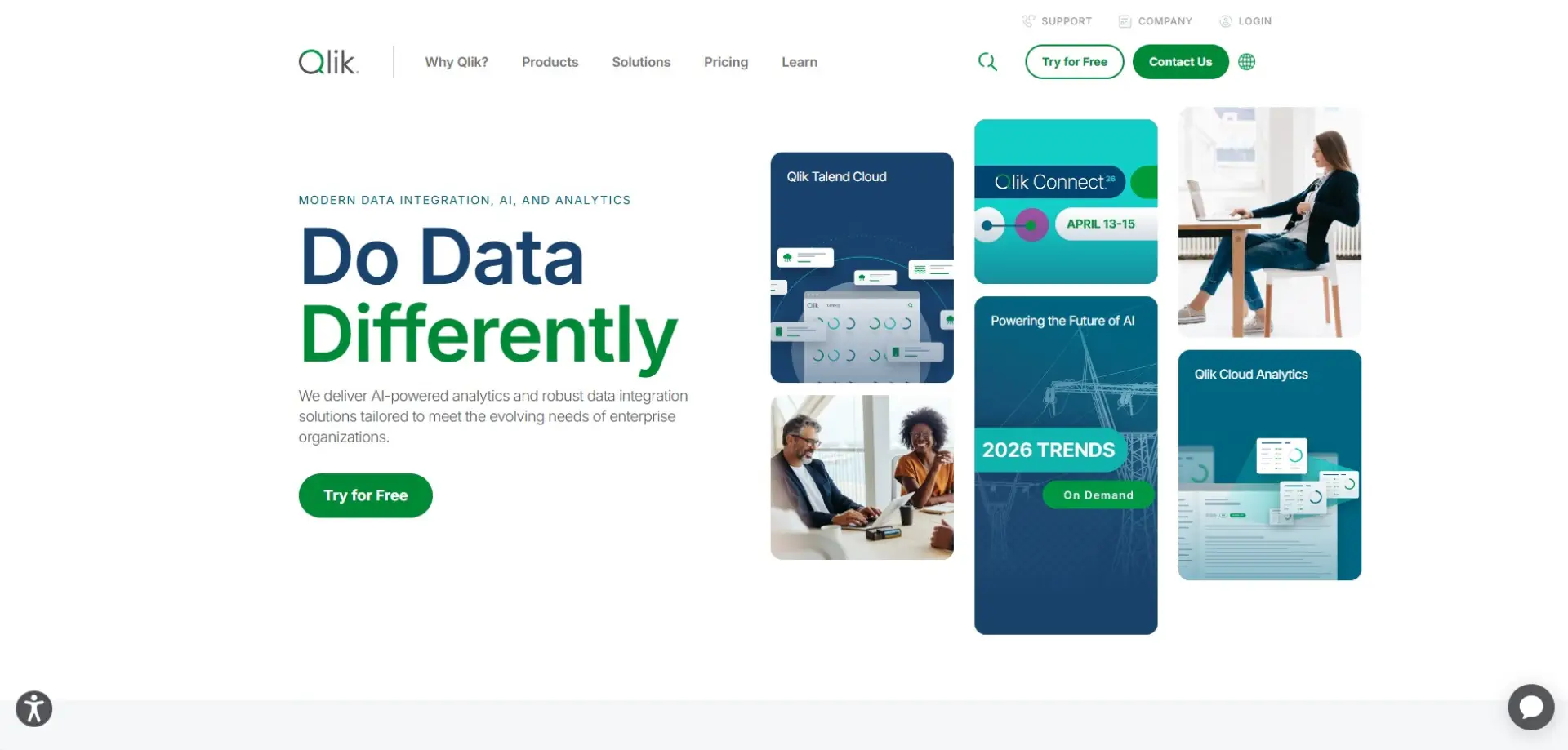 Qlik Sense Qlik Sense homepage