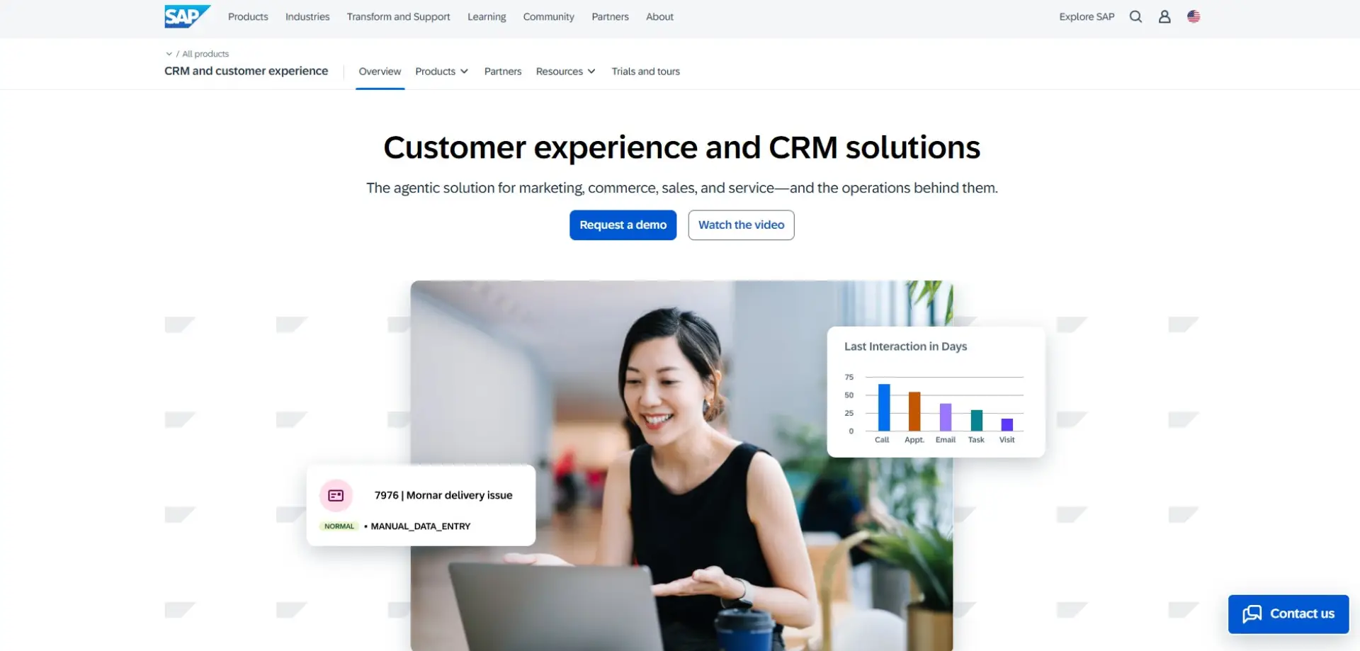SAP Customer Experience SAP Customer Experience homepage