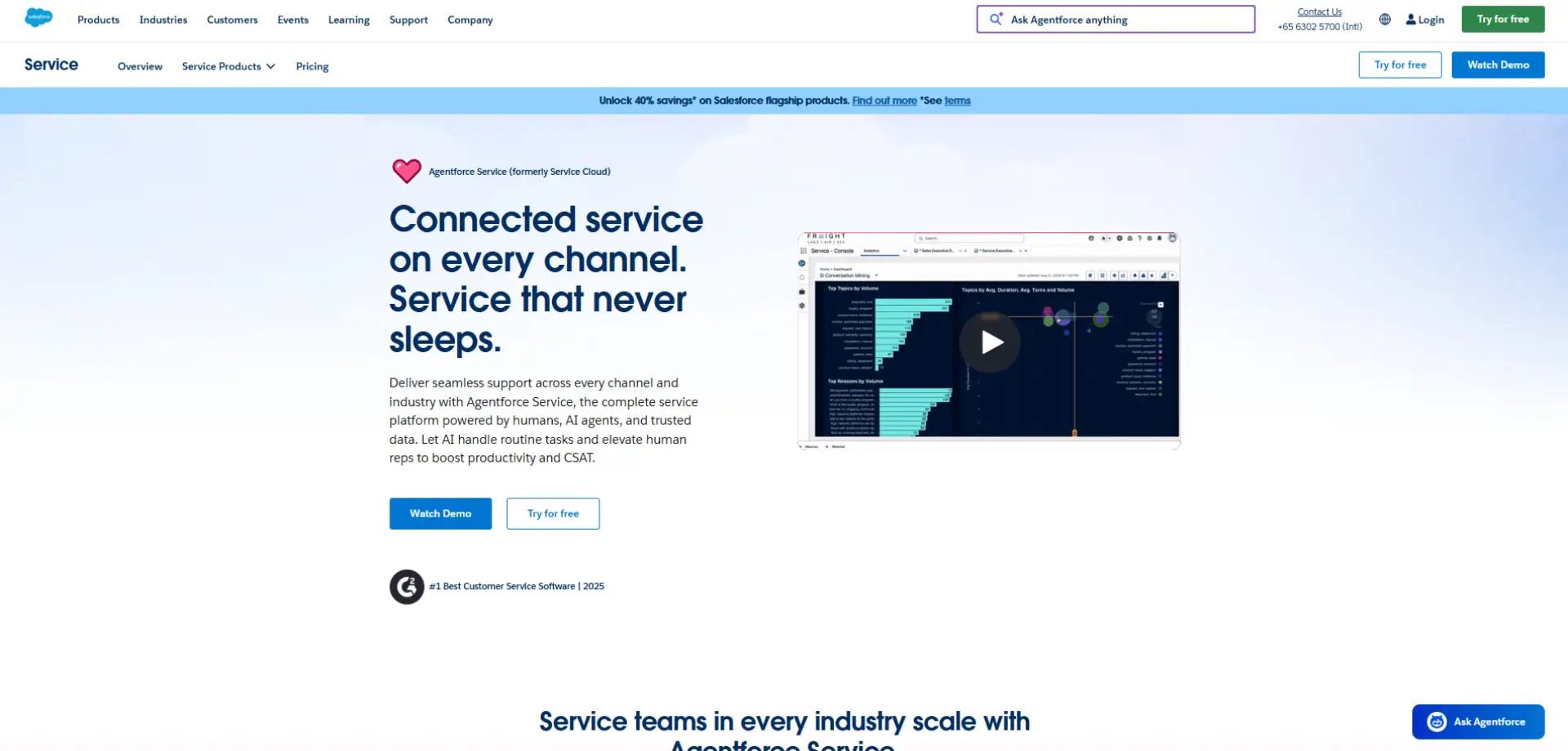 Salesforce Service Cloud Salesforce Service Cloud homepage