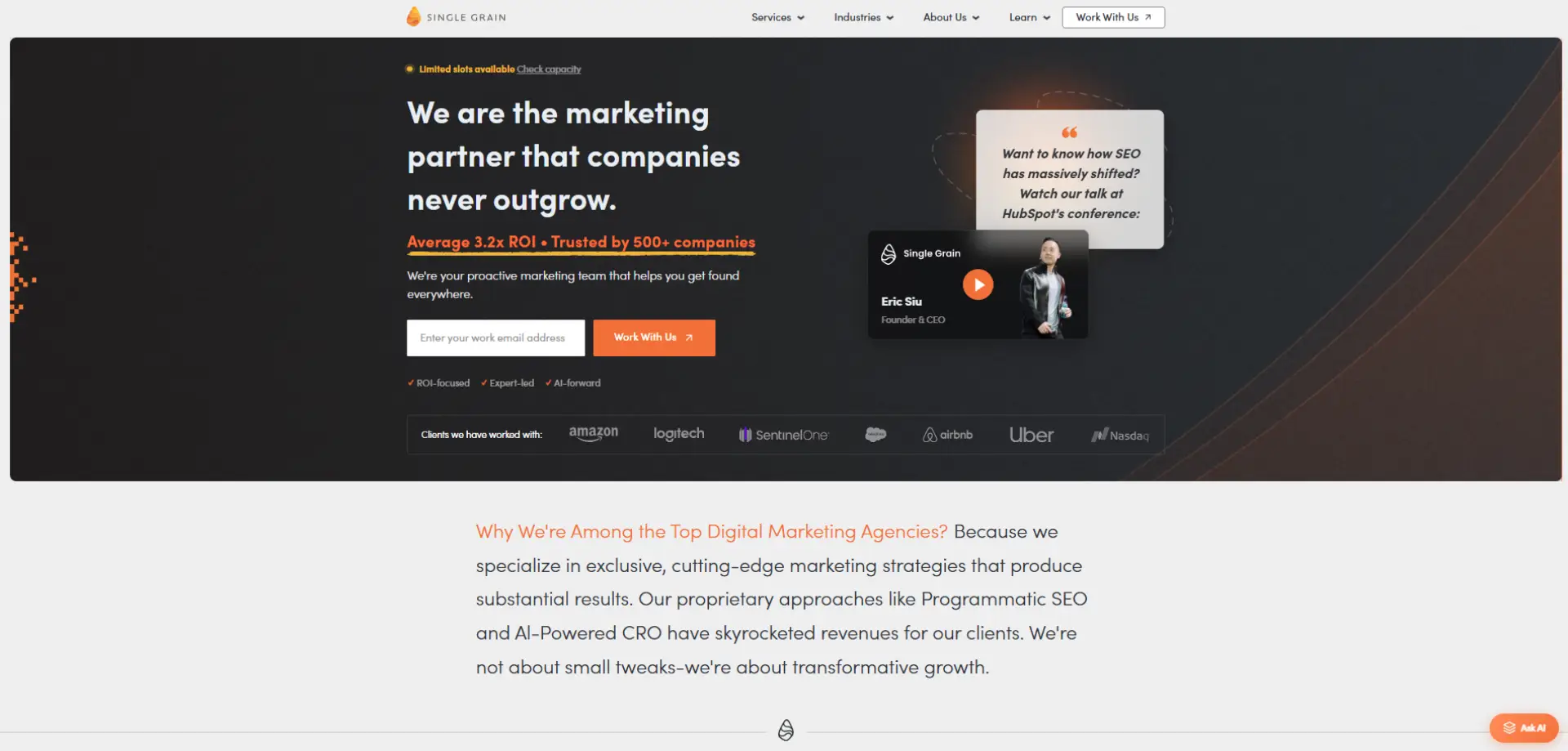 Single Grain homepage