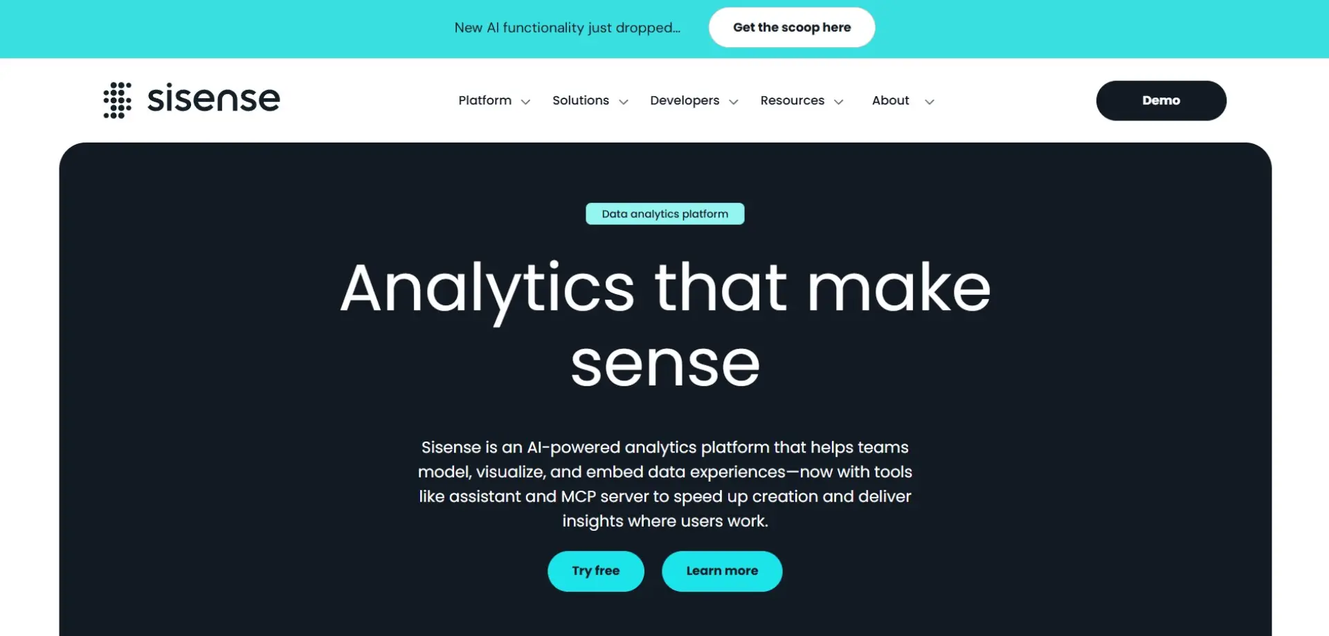 Sisense Sisense homepage