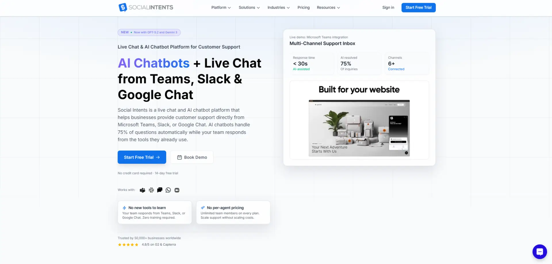 Social Intents Social Intents homepage