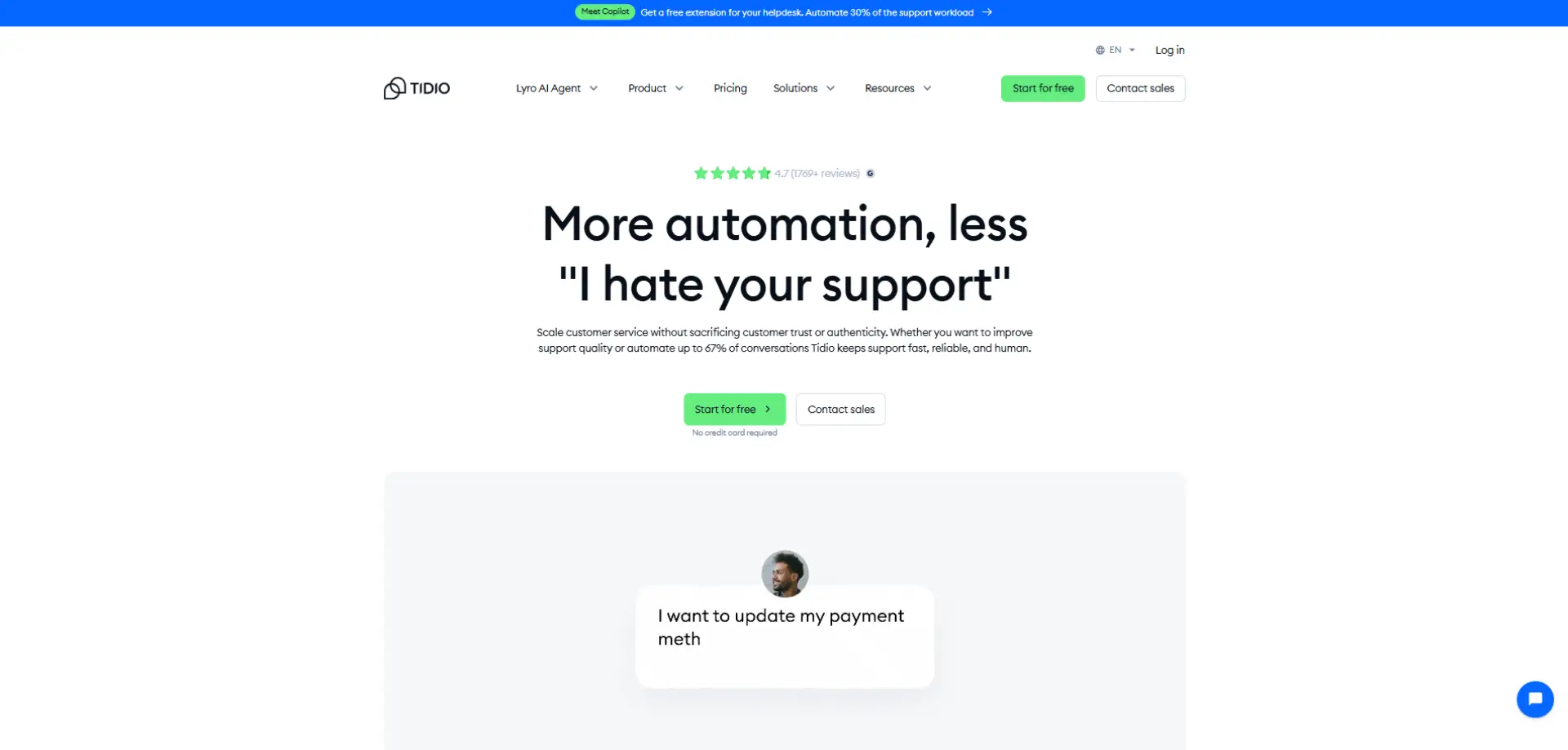 Tidio Tidio homepage