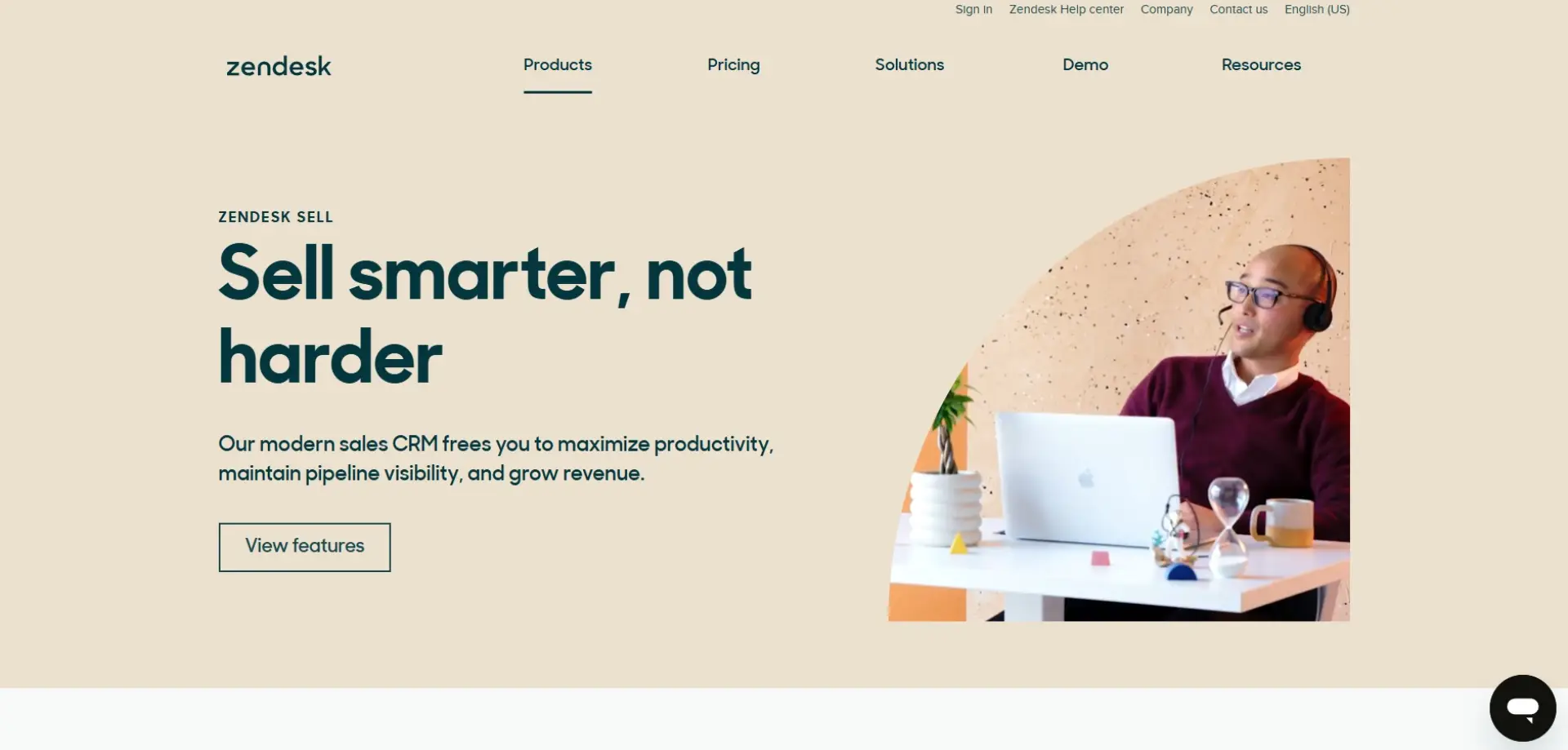 Zendesk Sell Zendesk Sell homepage