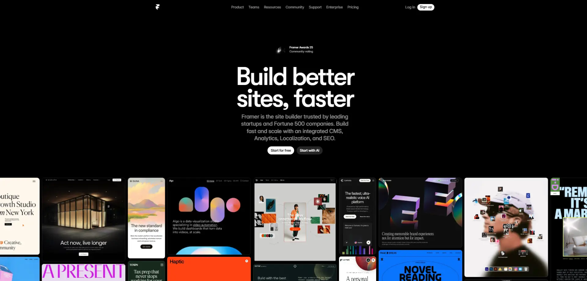 Framer Framer homepage