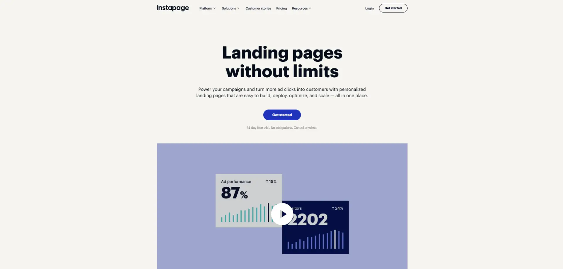 Instapage Instapage homepage