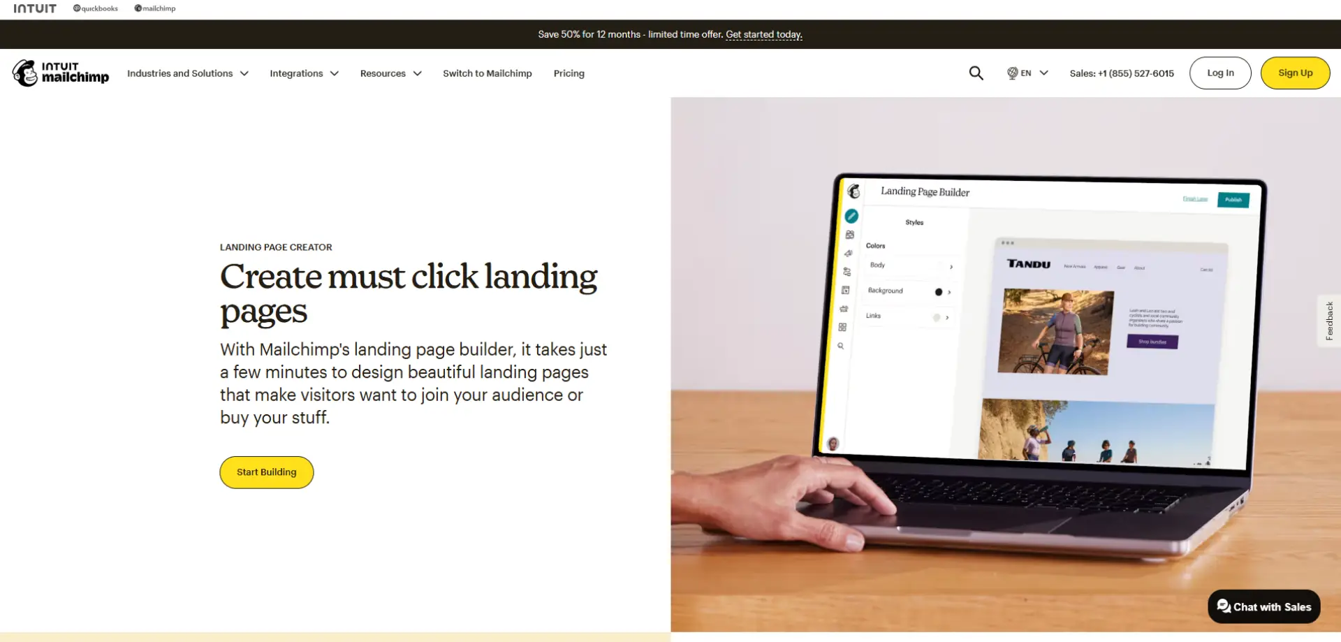 MailChimp Landing Pages MailChimp Landing Pages homepage
