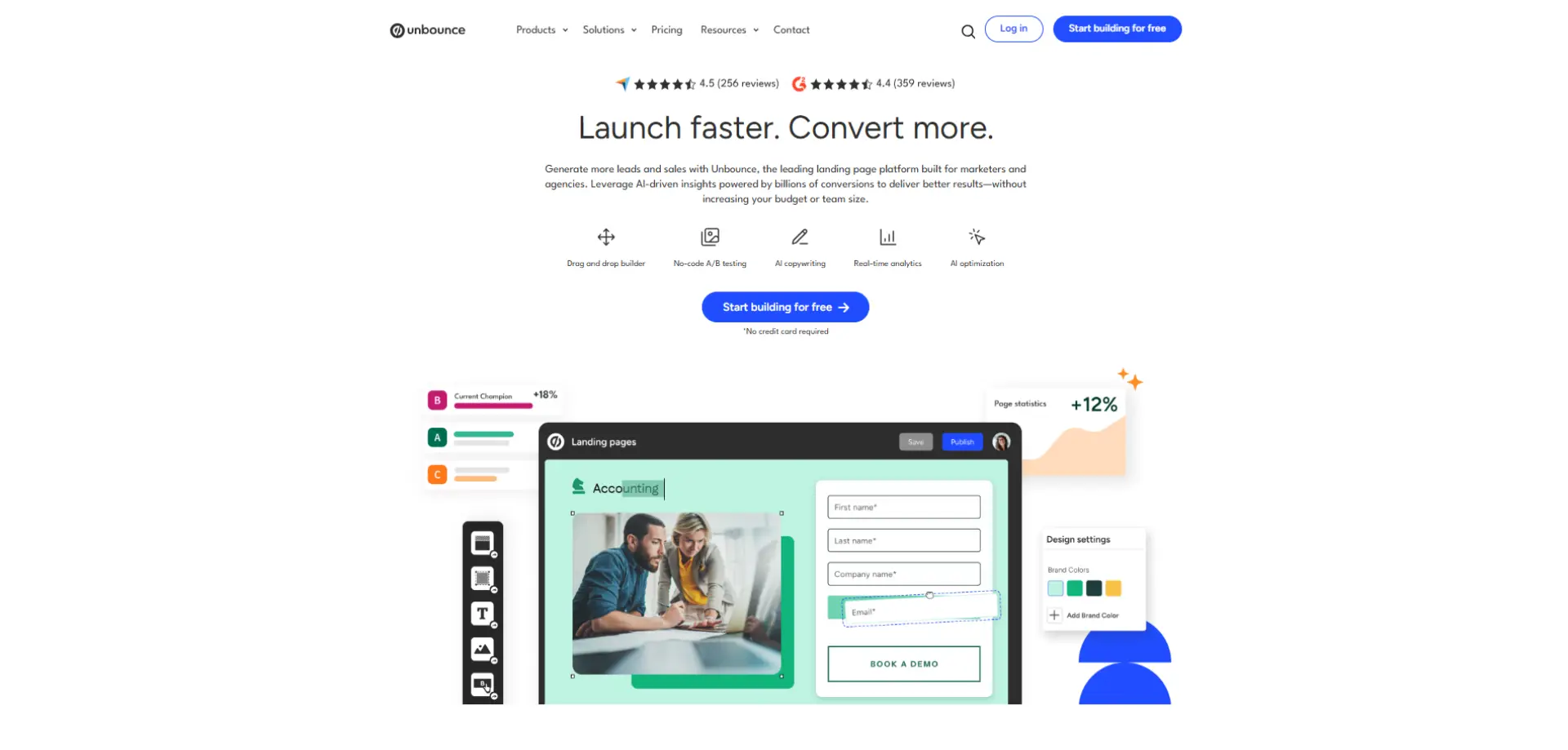 Unbounce Unbounce homepage