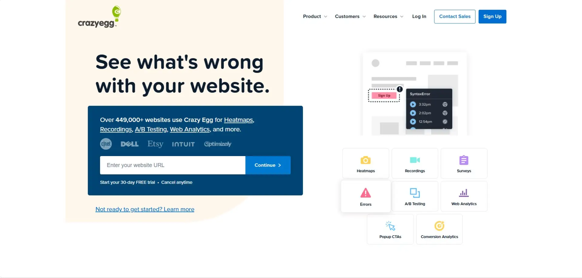 Crazy Egg Crazy Egg homepage