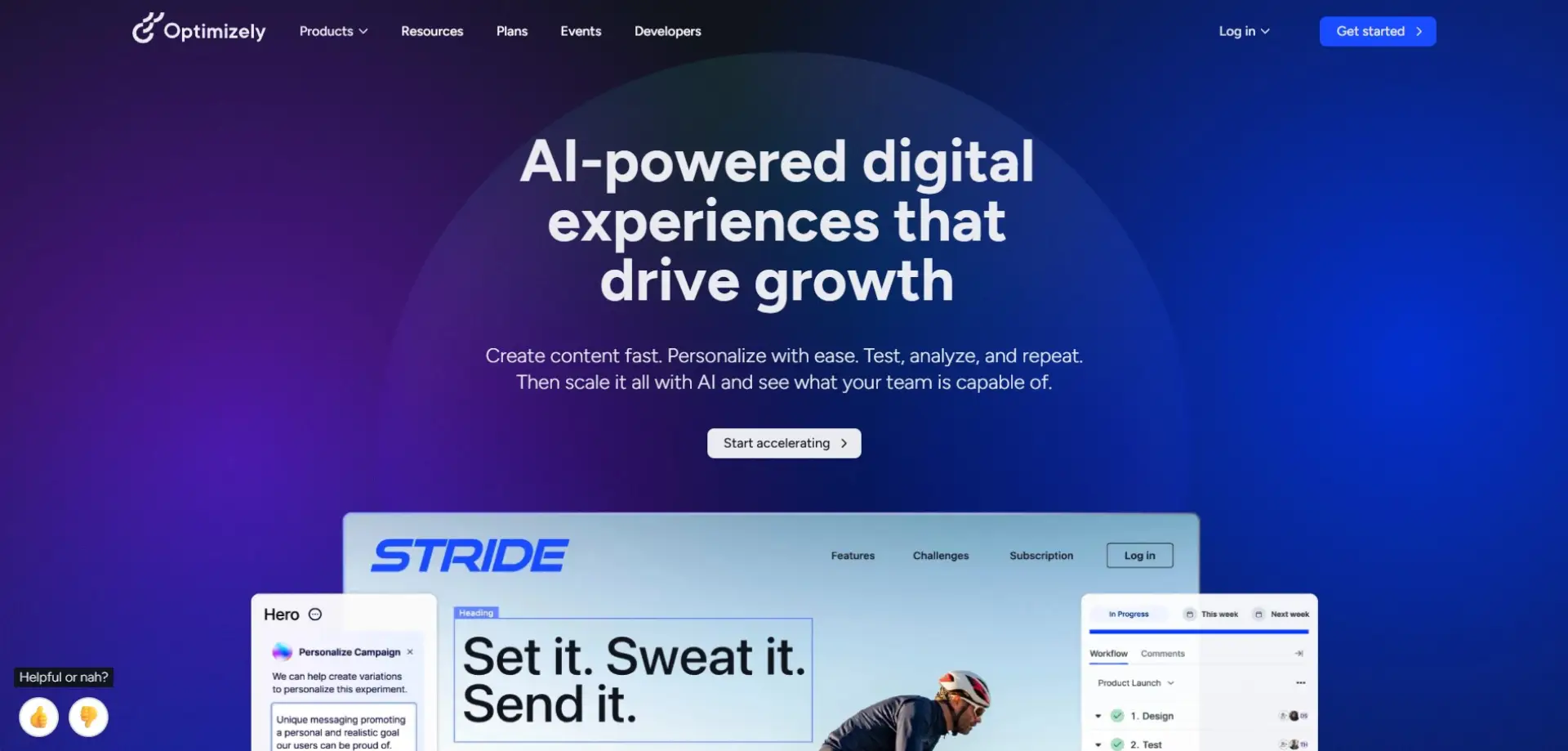 Optimizely Optimizely homepage