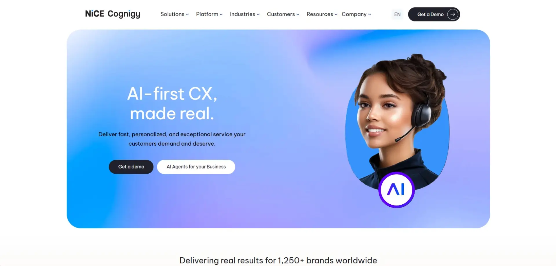 Cognigy AI Cognigy AI homepage