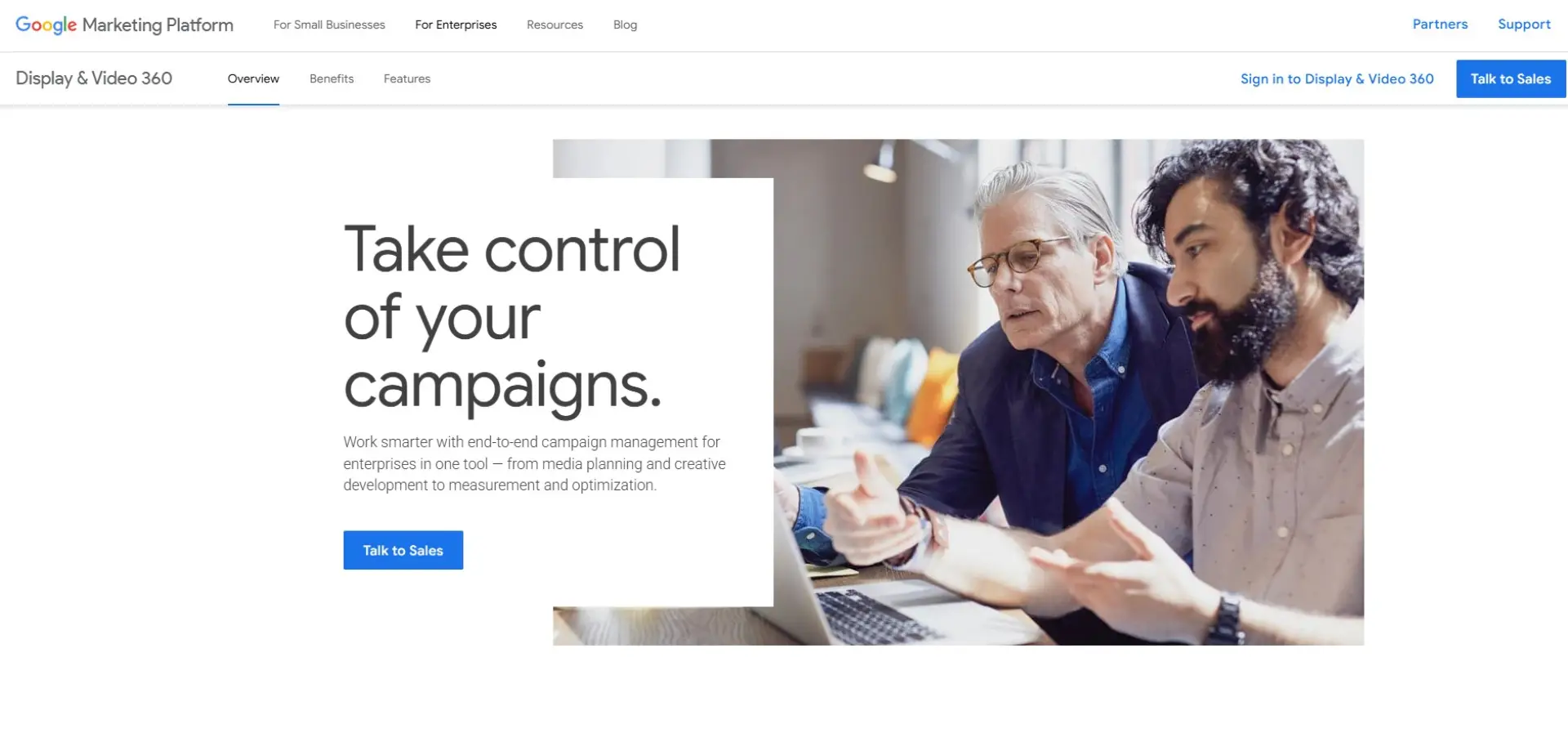 Google Display & Video 360 Google Display & Video 360 homepage