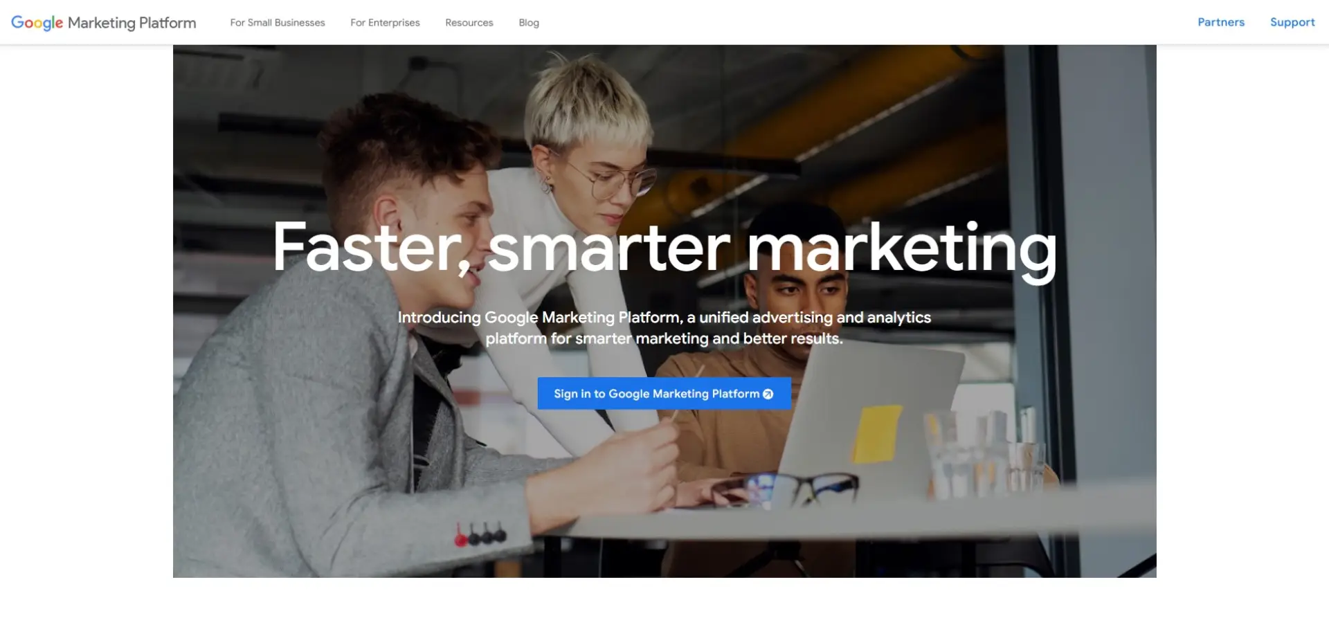 Google Marketing Platform Google Marketing Platform homepage