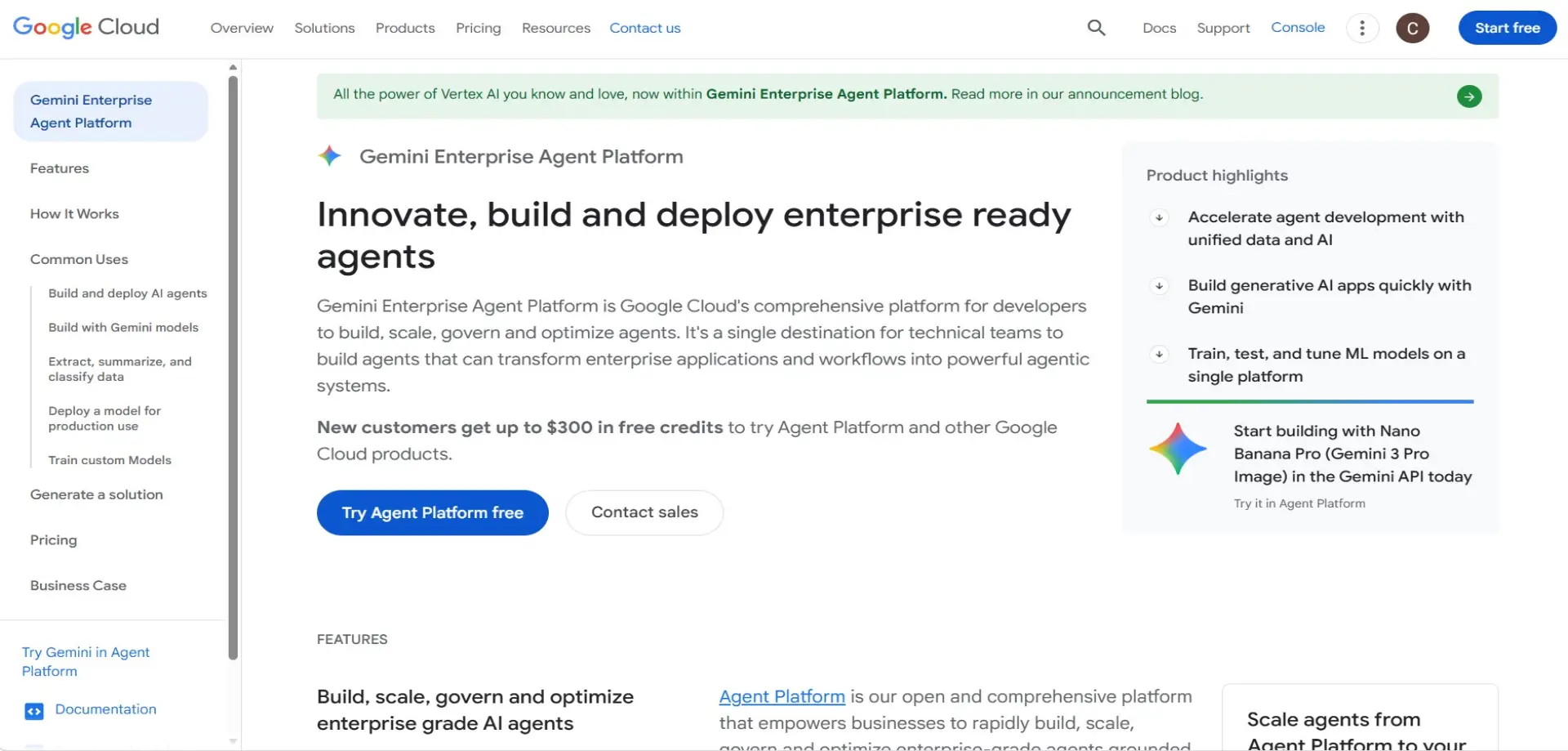 Google Vertex AI Google Vertex AI homepage