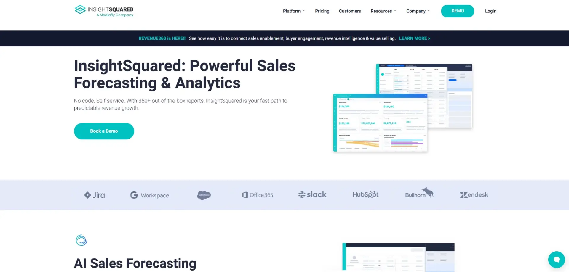 InsightSquared InsightSquared homepage