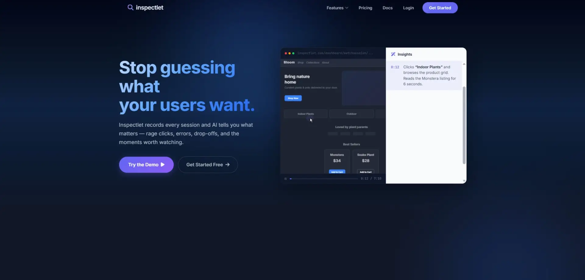 Inspectlet Inspectlet homepage