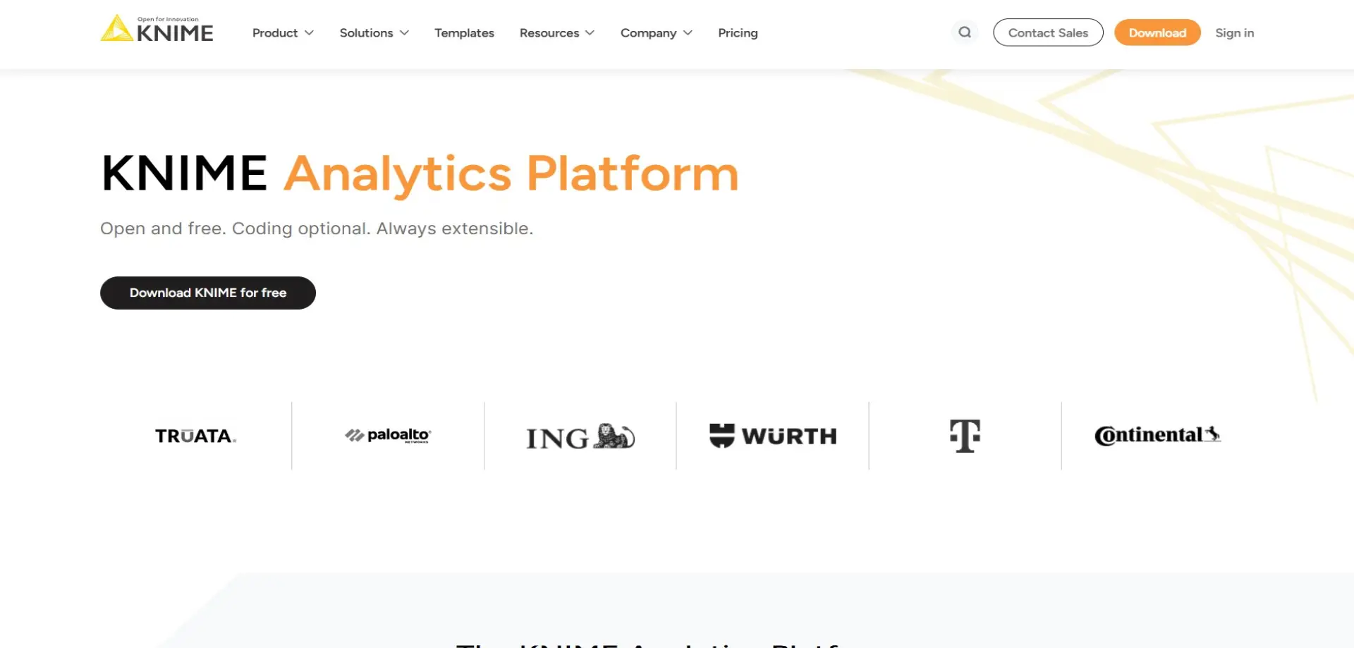 KNIME Analytics Platform KNIME Analytics Platform homepage