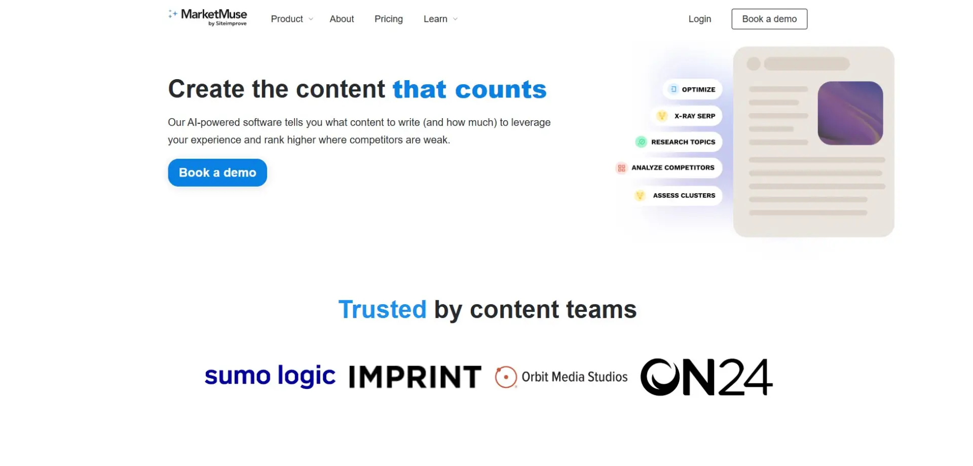 MarketMuse MarketMuse homepage