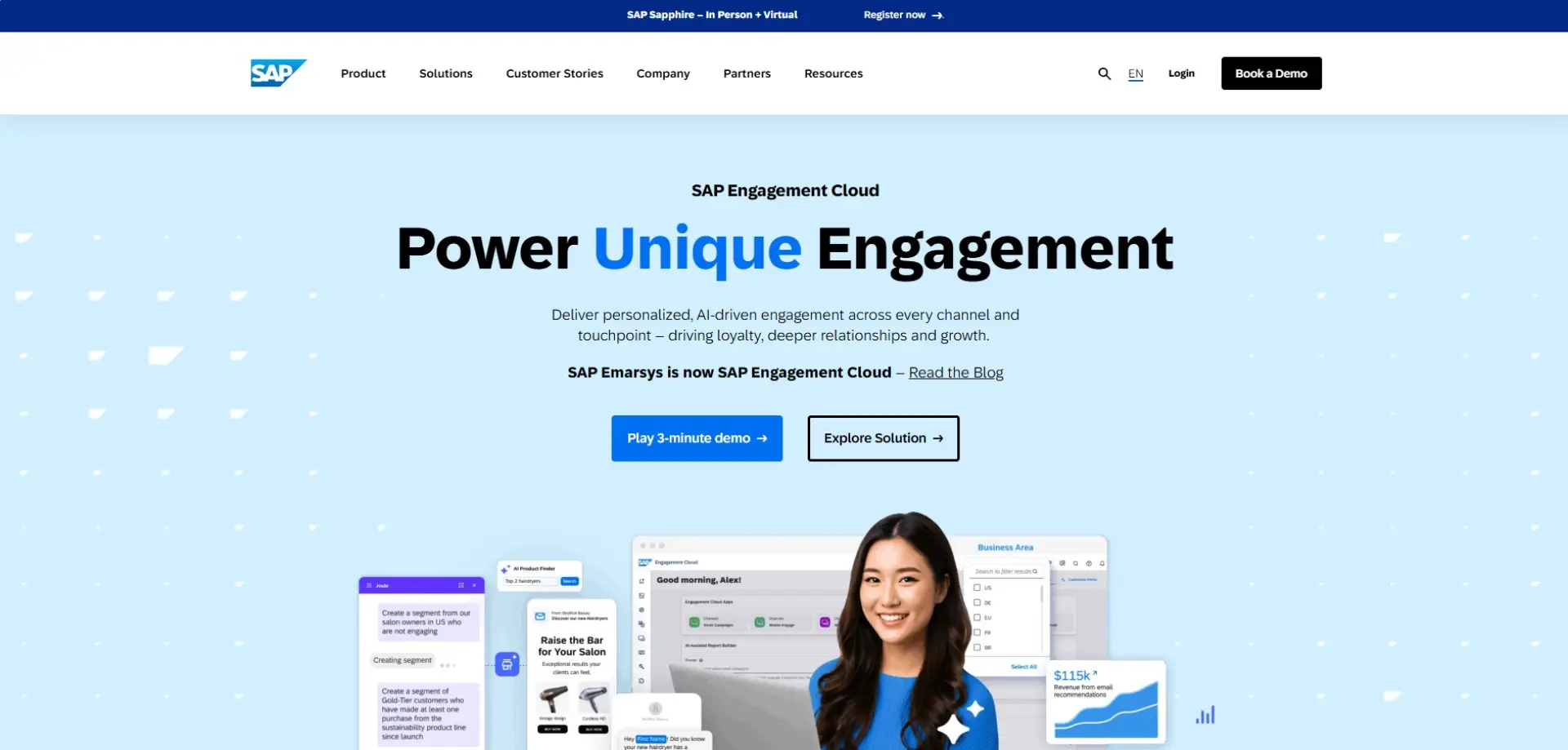 SAP Emarsys SAP Emarsys homepage