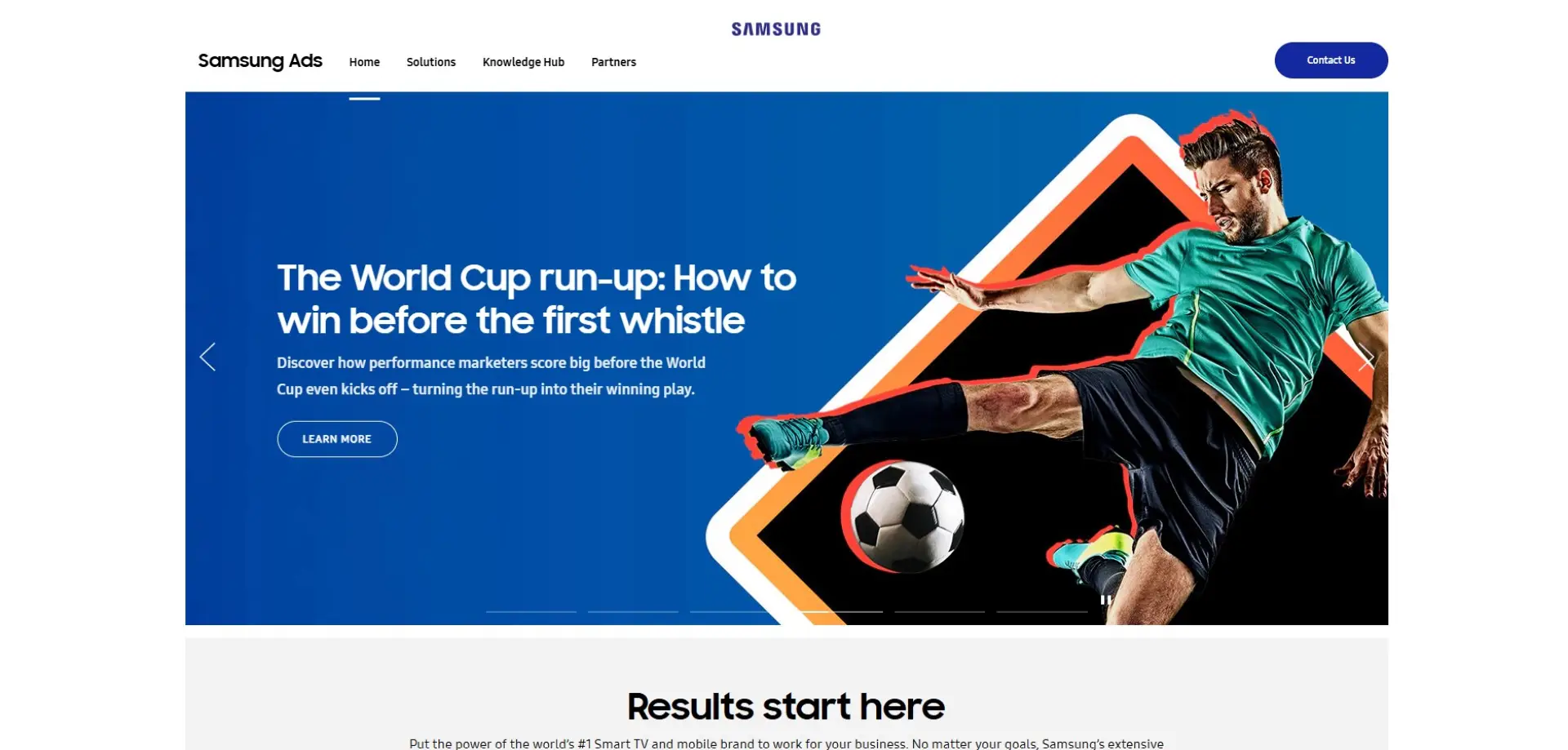 Samsung Ads homepage