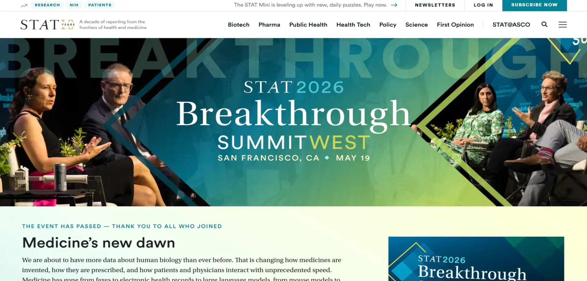 STAT Breakthrough Summit STAT Breakthrough Summit
